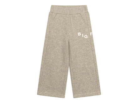 LITTLEFACE by BIGFACE kids Scramble heather grey wide-leg sweatpants with BIGFACE print