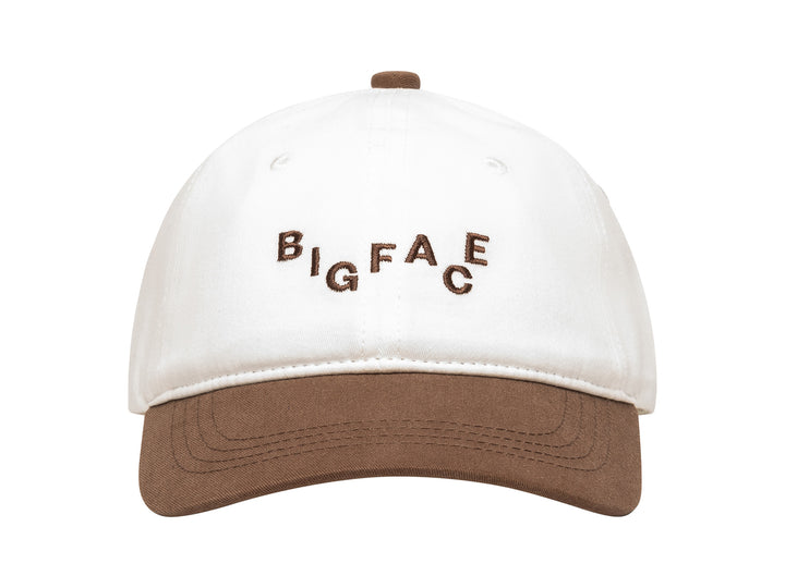 LITTLEFACE by BIGFACE kids Wave hat, cream and brown with embroidered BIGFACE logo, front