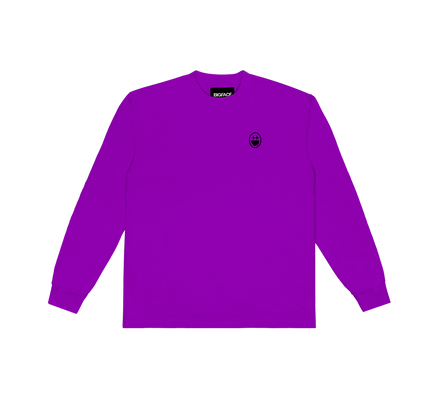 BIGFACE Limited Kit heavyweight oversized longsleeve tee in purple, front view