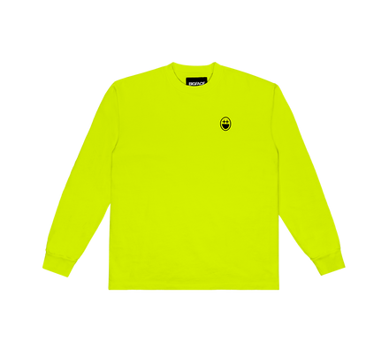 BIGFACE Limited Kit heavyweight oversized longsleeve tee in yellow, front view