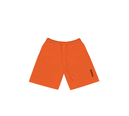 BIGFACE Limited Kit heavyweight brushed fleece sweat shorts in orange, front view