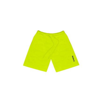 BIGFACE Limited Kit heavyweight brushed fleece sweat shorts in yellow, front view