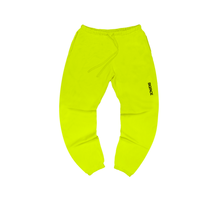 BIGFACE Limited Kit heavyweight brushed fleece joggers in yellow, front view