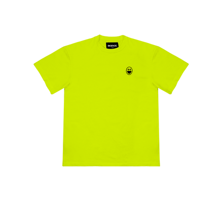 BIGFACE Limited Kit heavyweight oversized cotton tee in yellow, front view